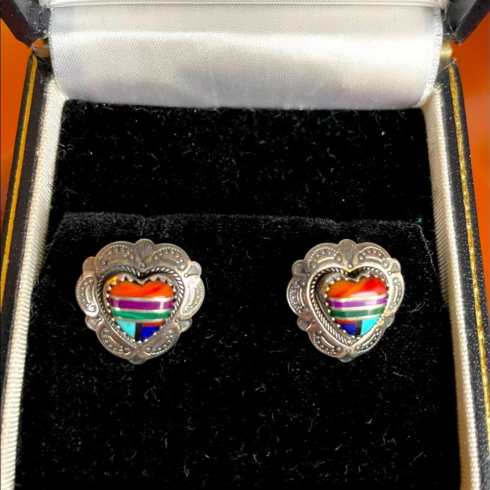 Southwestern style sterling silver/stone earrings
